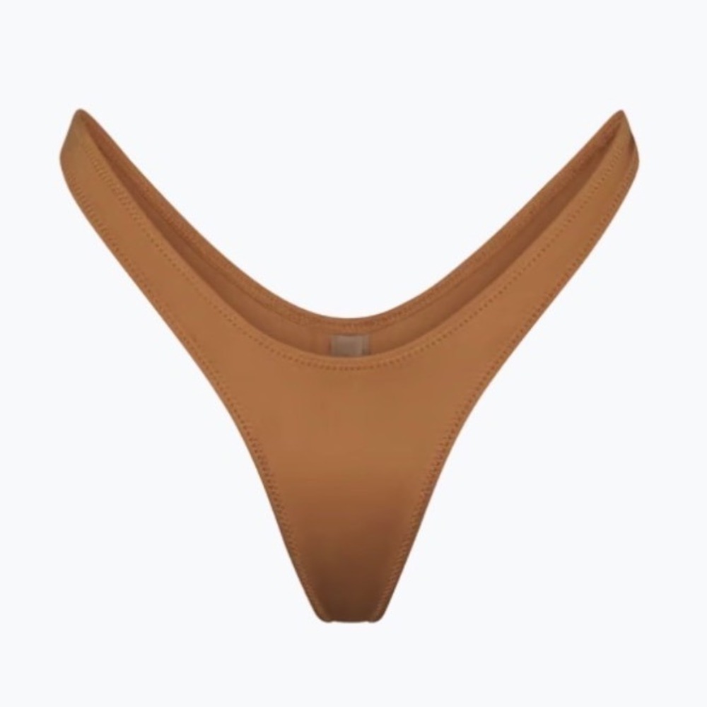 SKIMS Recycled Swim Micro Tanga Bikini Bottom Almond Brown 4X  NEW